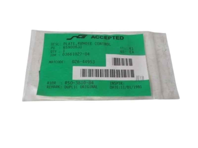 LOT OF 3 SCE 0262-44953 REMOTE CONTROL PLATE NSNP IN A BAG