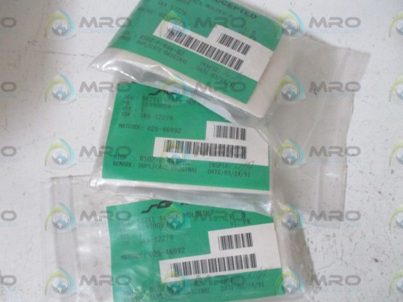 LOT OF 3 SCE 025-46992 BEZEL BLACK MODEL P NSNP IN A BAG