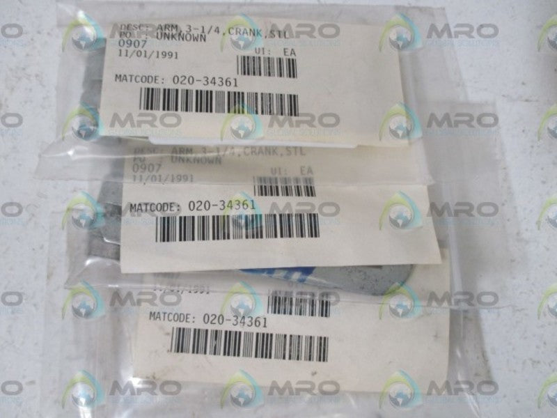 LOT OF 3 020-34361 ARM 3-1/4" CRANK NSNP IN A BAG