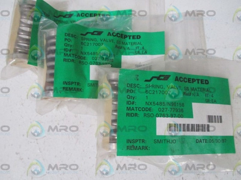 LOT OF 3 SCE 027-77936 SPRING VALVE NSNP
