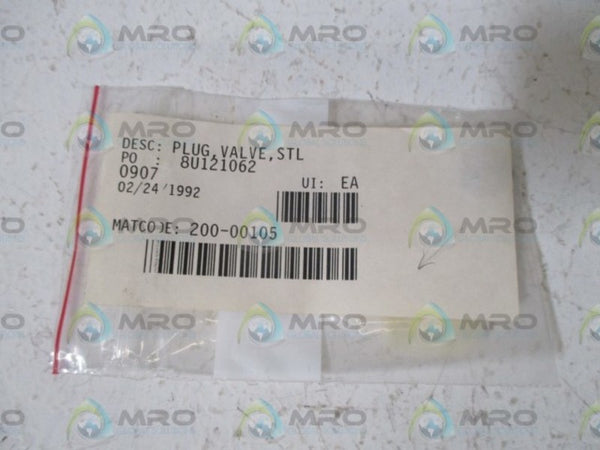 200-00105 PLUG, VALVE  NSNP IN A BAG