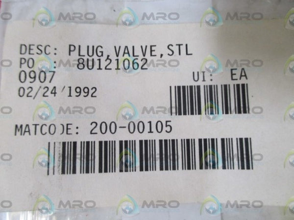 200-00105 PLUG, VALVE  NSNP IN A BAG