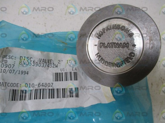 010-64807 DISC, VALVE, 2"  NSNP IN A BAG