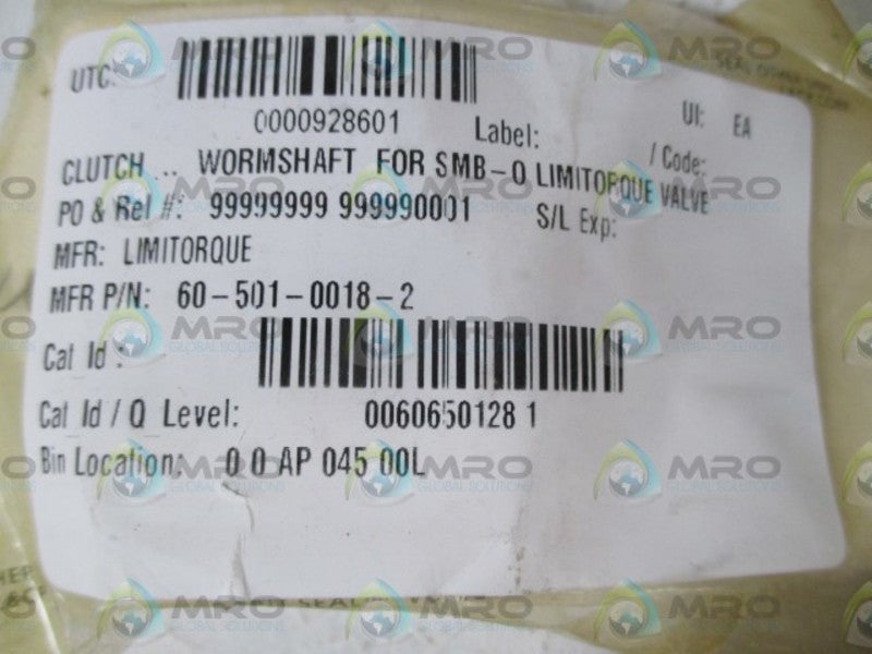 LIMITROQUE 60-501-0018-2 WORMSHAFT  NSNP IN A BAG