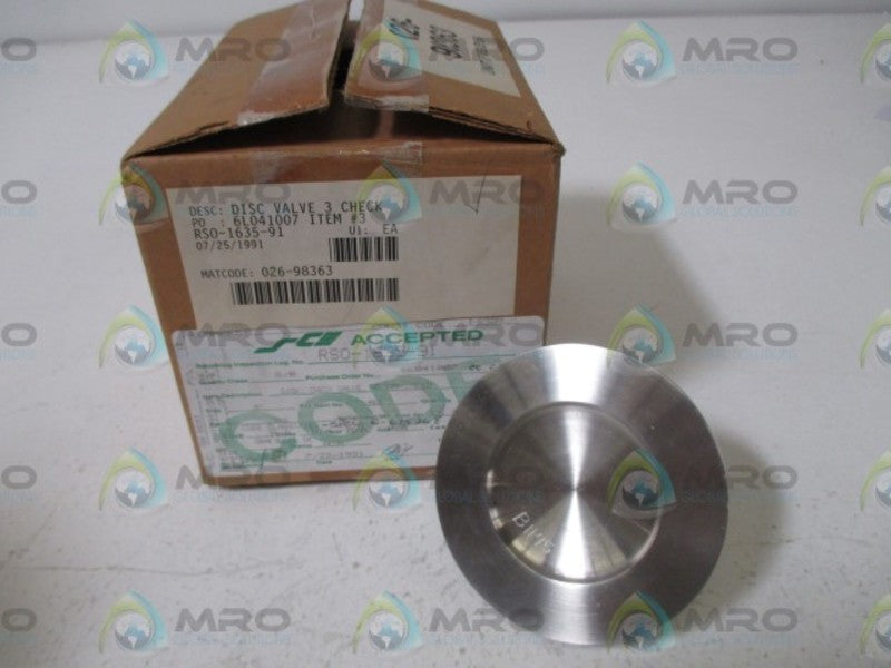 SCE RSO-1635-91 DISC VALVE  NSMP