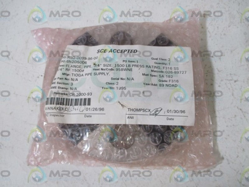 SCE RSO-0099-96-00 FLANGE PIPE 3/4"  NSNP