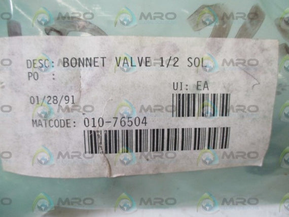 010-76504 BONNET VALVE 1/2"  NSMP