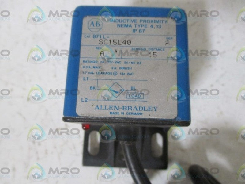 INDUSTRIAL SPARE PART 871L-SC15L40 SER.A INDUCTIVE PROXIMITY SWITCH  UNMP