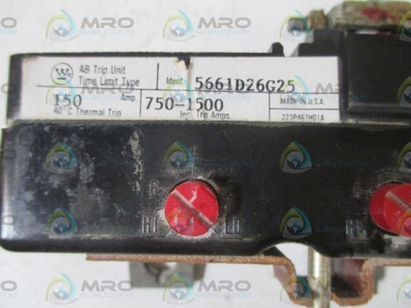 WESTINGHOUSE 5661D26G25 CIRCUIT BREAKER TRIP UNIT  UNMP