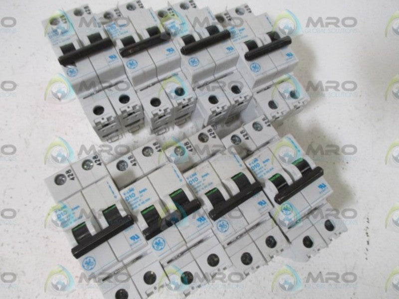 LOT OF 8 GENERAL ELECTRIC D10 V-LINE 277/480V 2-POLE CIRCUIT BREAKER  UNMP