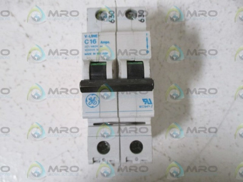 LOT OF 4 GENERAL ELECTRIC C16 V-LINE 277/480V 2-POLE CIRCUIT BREAKER  UNMP