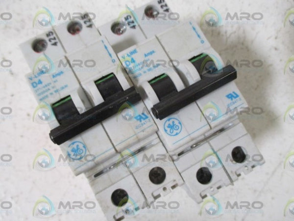 LOT OF 2 GENERAL ELECTRIC D4 V-LINE 277/480V 2-POLE CIRCUIT BREAKER  UNMP