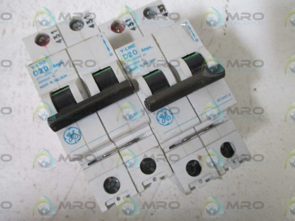 LOT OF 2 GENERAL ELECTRIC D20 V-LINE 277/480V 2-POLE CIRCUIT BREAKER  UNMP