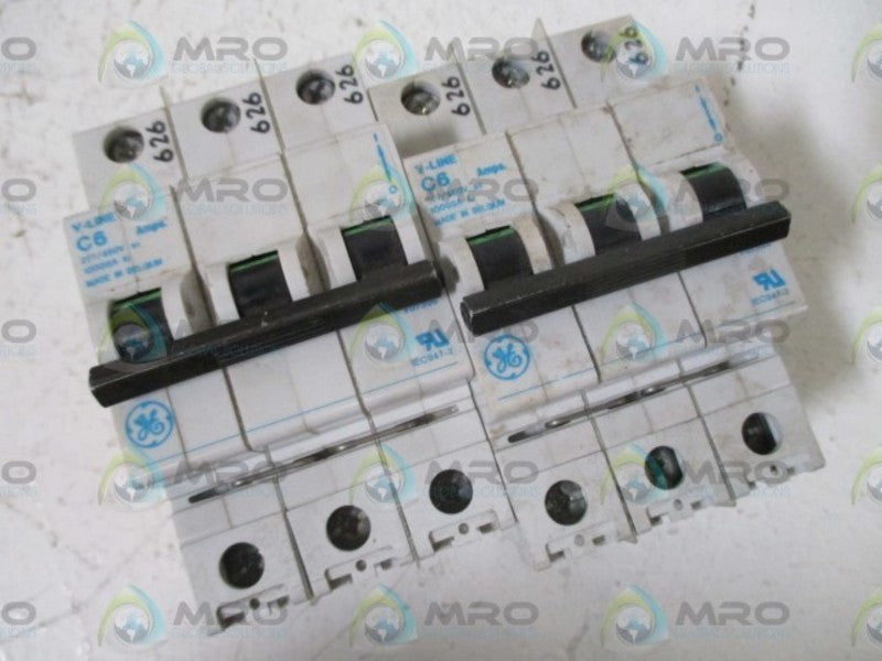 LOT OF 2 GENERAL ELECTRIC C6 V-LINE 277/480V 3-POLE CIRCUIT BREAKER  UNMP