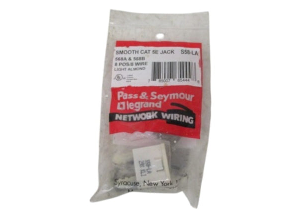 PASS & SEYMOUR S58-LA SMOOTH CAT 5E JACK  NSMP
