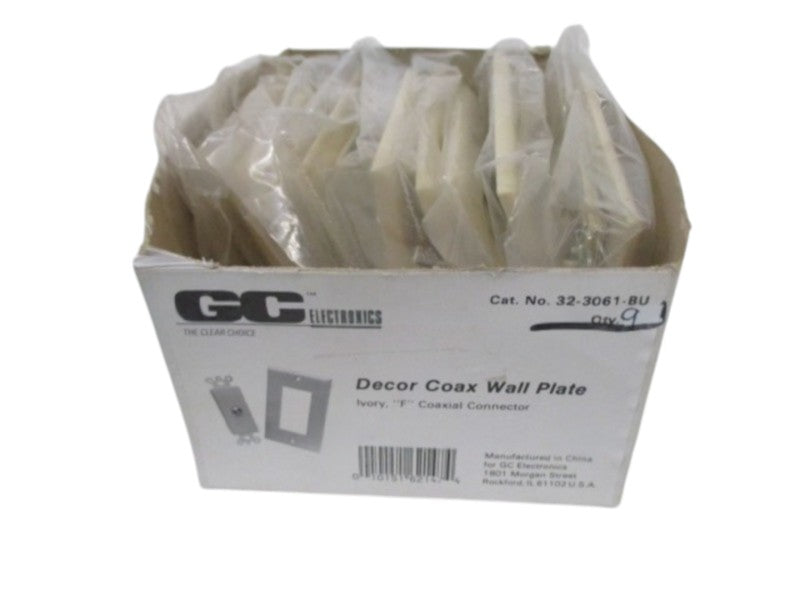 LOT OF 9 GC ELE. 32-3061-BU D?COR COAX WALL PLATE(BOX AS PICTURED)NSMP
