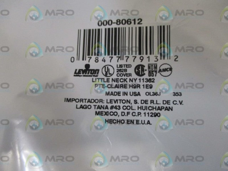 LOT OF 10 LEVITON 000-80612 WALL PLATE NSNP IN A FACTORY BAG
