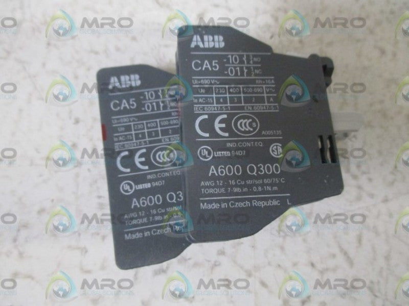 LOT OF 2 ABB CA5 AUXILIARY CONTACT NSNP
