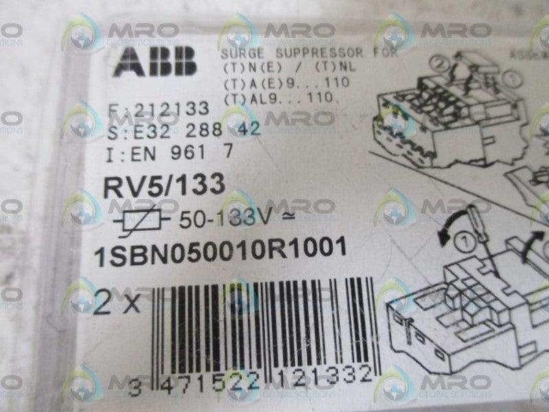LOT OF 2 ABB RV5/133 (1SBN050010R1001)SURGE SUPPERSSOR ORIGINAL PACKAGE