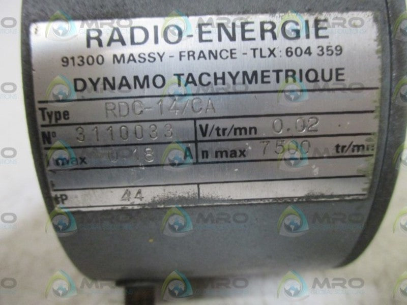 RADIO-ENERGIE RDC-14/CA DYNAMO TACHYMETRIQUE  UNMP