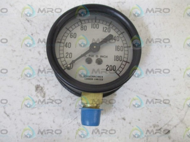 LUNKENHE 4760-1 GAUGE 0-200PSI  NSMP