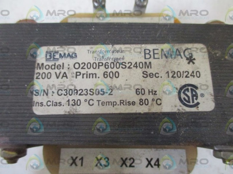 BEMAG O200P600S240M TRANSFORMER  UNMP