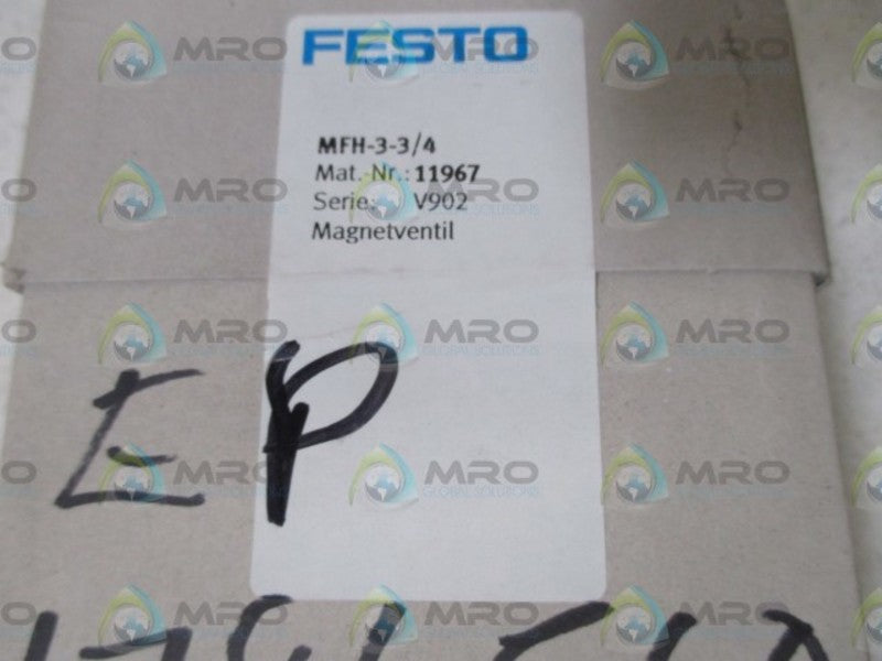 FESTO MFH-3-3/4 SOLENOID VALVE  NSFS