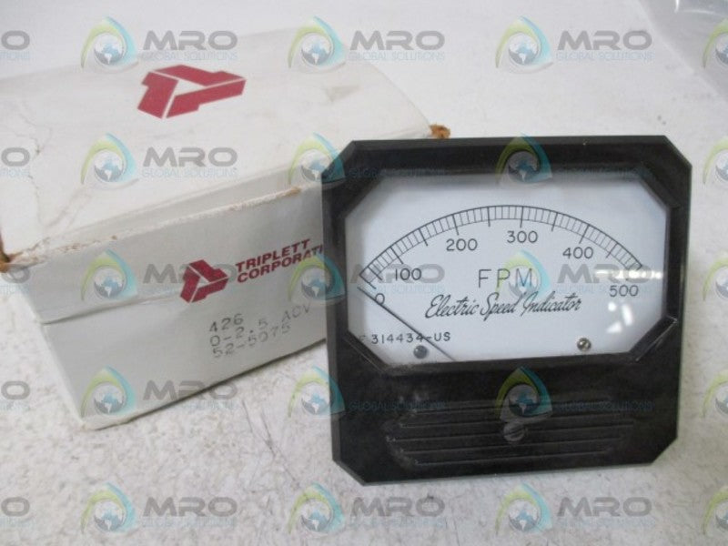 TRIPLETT CORP. 52-5075 ELECTRIC SPEED INDICATOR 0-500  NSMP