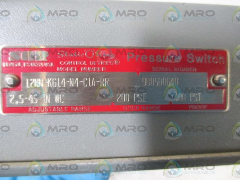 SOR 12NN-K614-N4-C1A-RR PRESSURE SWITCH  NSNP
