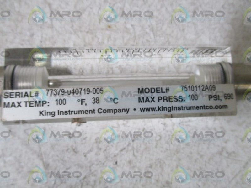 KING INST. 7510112A09 FLOWMETER  UNMP