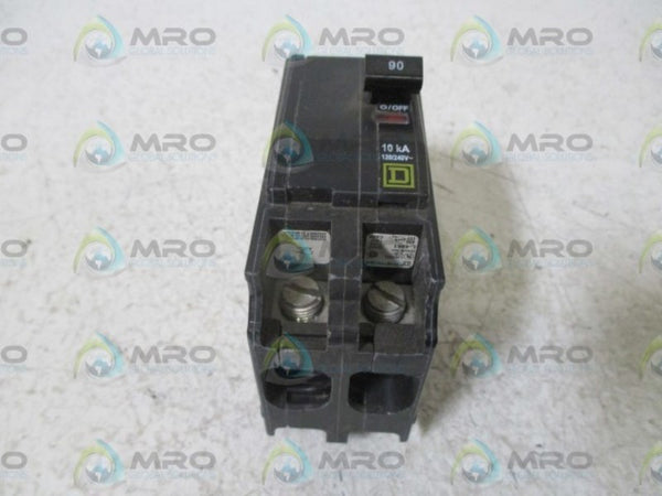 LOT OF 2 SQUARE D QOB290 CIRCUIT BREAKER UNMP