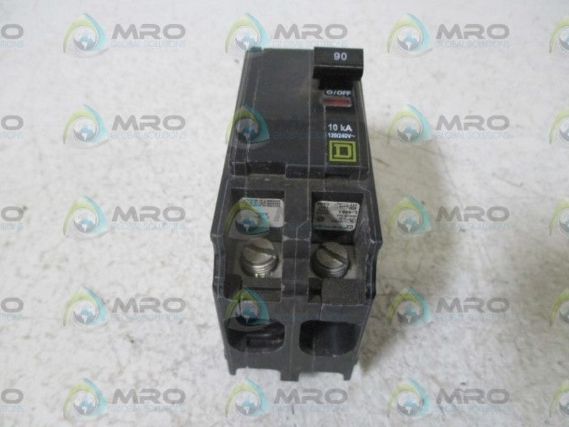LOT OF 2 SQUARE D QOB290 CIRCUIT BREAKER UNMP