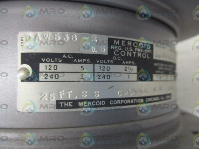 MERCOID CONTROL DAW-538-2 PRESSURE SWITCH  NSNP