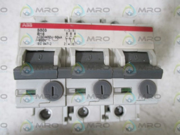 ABB S503 B16 CIRCUIT BREAKER 230/400V 50KA  UNMP