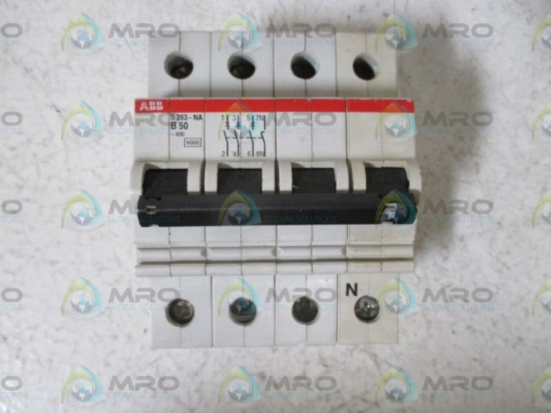 ABB S263-NAB50 CIRCUIT BREAKER 50A  UNMP