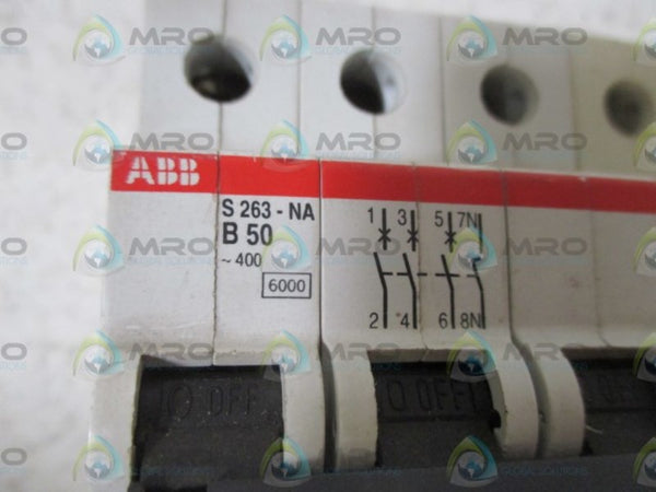 ABB S263-NAB50 CIRCUIT BREAKER 50A  UNMP