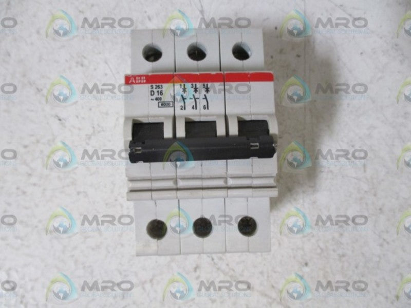 ABB S263 D16 CIRCUIT BREAKER 16A  UNMP
