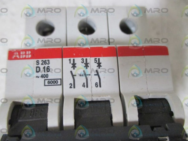 ABB S263 D16 CIRCUIT BREAKER 16A  UNMP