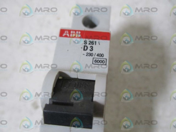 LOT OF 7 ABB S261 D3 CIRCUIT BREAKER UNMP