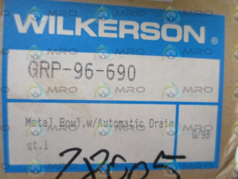 WILKERSON GRP-96-690 METAL BOWL, W/AUTOMATIC DRAIN  NSMP