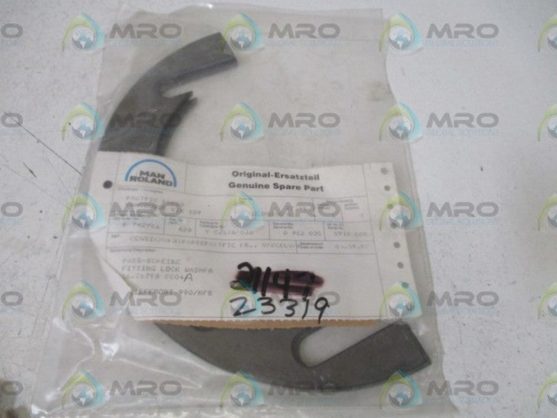 LOT OF 2 MANROLAND 16.25798-0004 FITTING LOCK WASHER NSNP IN A BAG