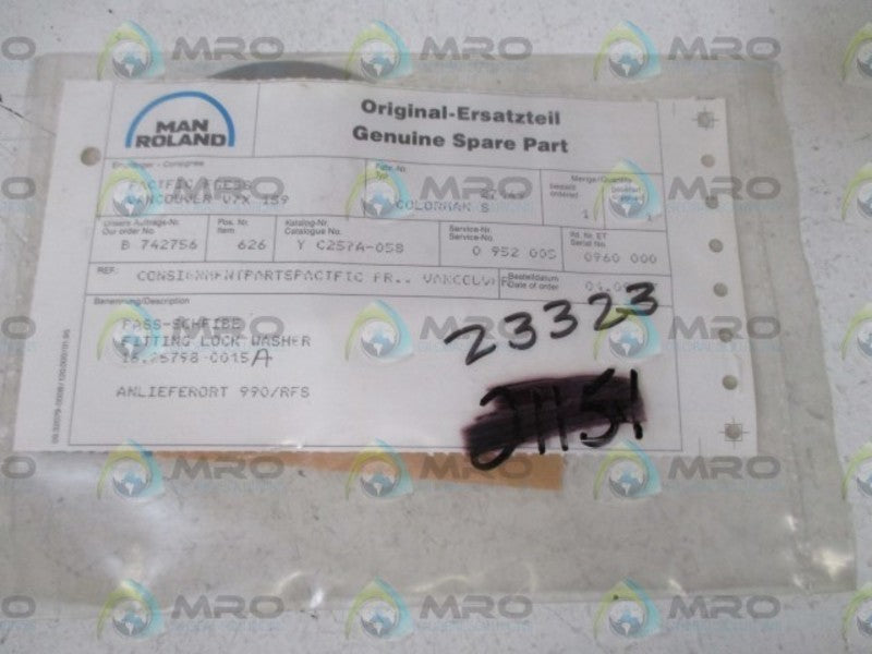 MANROLAND 16.25798-0015 FITTINF LOCK WASHER  NSNP IN A BAG