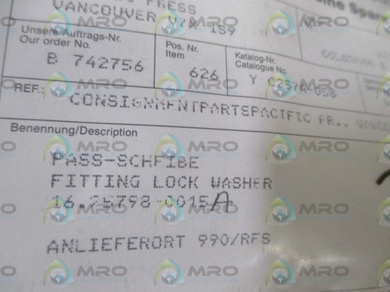 MANROLAND 16.25798-0015 FITTINF LOCK WASHER  NSNP IN A BAG