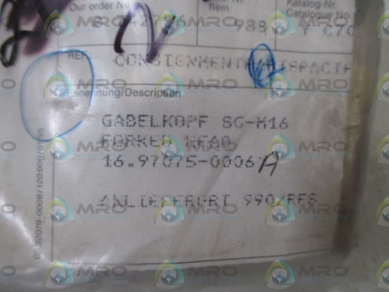 MANROLAND 16.97075-0006 FORKED HEAD  NSNP IN A BAG