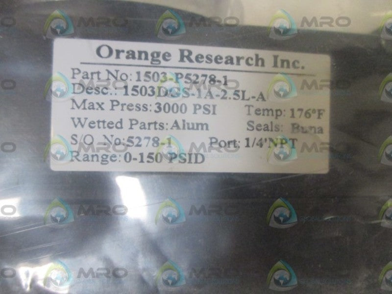 ORANGE RESEARCH INC. 1503-P5278-1  NSNP