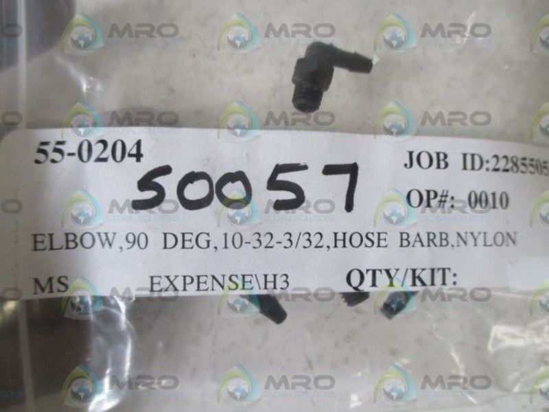 LOT OF 6 55-0204 ELBOW HOSE BARB NSNP IN A BAG