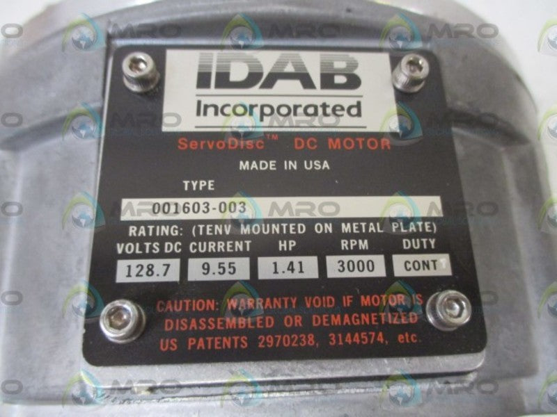 IDAB INCORP. MODEL 001603-003 DC MOTOR  NSNP