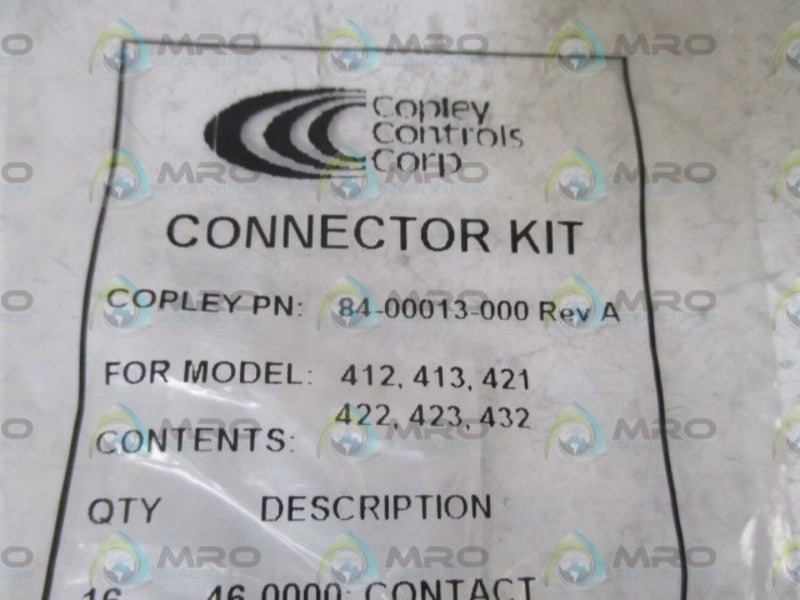 LOT OF 2 COPLEU CONTROLS CORP. 84-00013-000 CONNECTOR KIT NSNP IN A FACTORY BAG