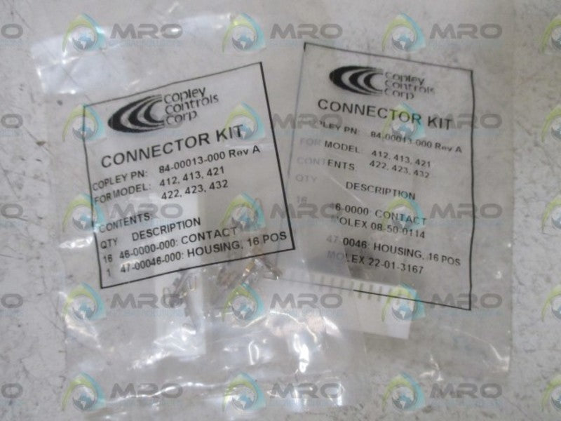 LOT OF 2 COPLEU CONTROLS CORP. 84-00013-000 CONNECTOR KIT NSNP IN A FACTORY BAG