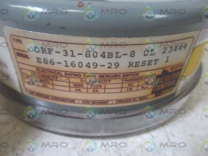 MERCOID DRL-31-804BL-8 PRESSURE SWITCH  UNMP